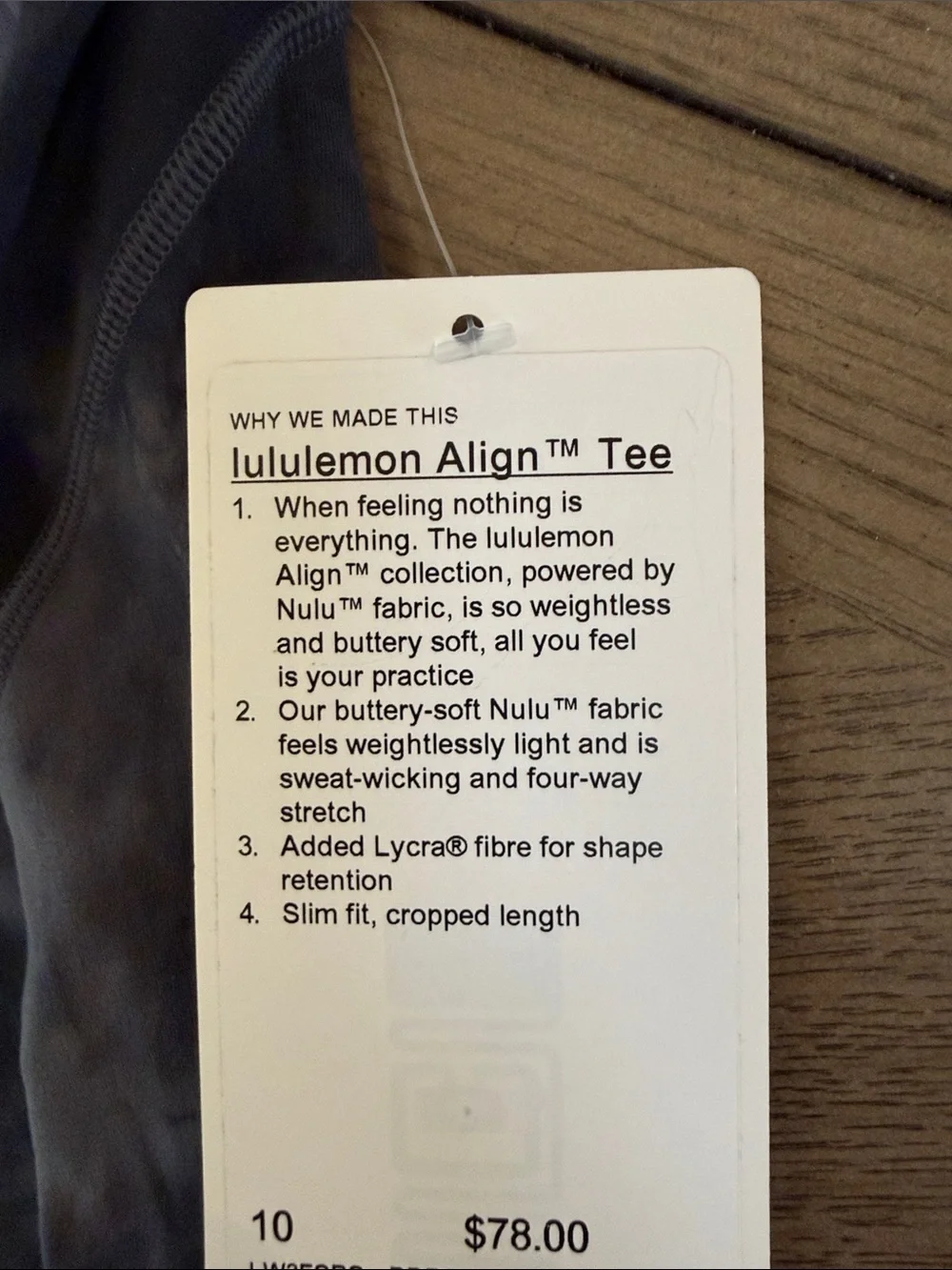 lululemon athletica align Crop Top - Gray Tie-Dye nwt